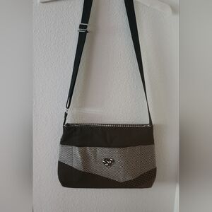 Valencia Creations Woman's Cloth Black & White Crossbody Bag (One Of A Kind)